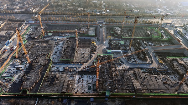 匠心筑安居！二分公司北席村城中村改造項(xiàng)目筏板基礎(chǔ)工程提前完工